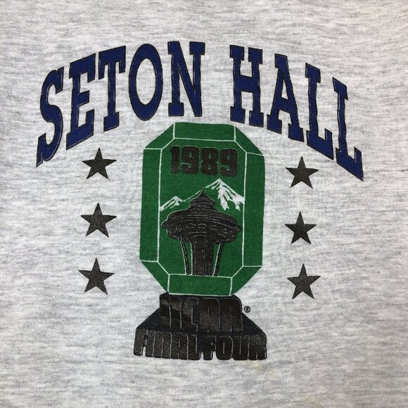 Vintage Seton Hall Pirates 1989 Final Four Basketball Sweatshirt Velva Sheen - Picture 3 of 6